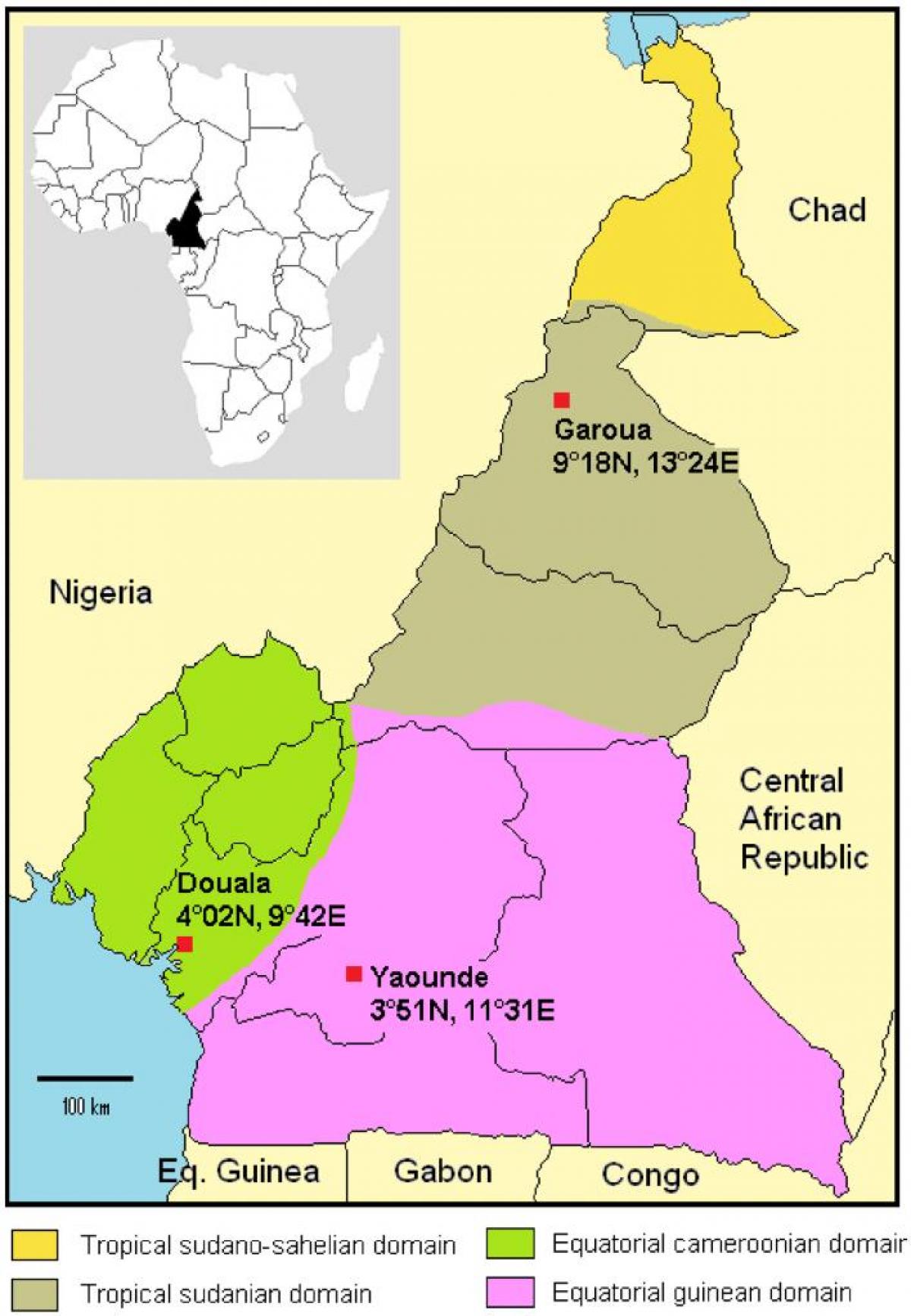 Mapa z Kamerunu, klima