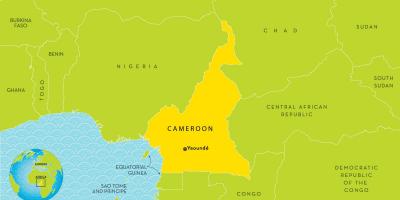 Mapa z Kamerunu a okolních zemí