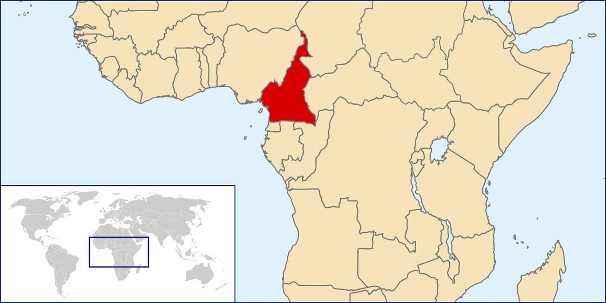 Mapa umístění Kamerunu